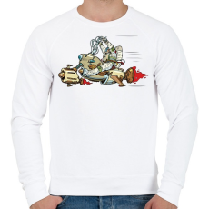 PRINTFASHION Űrhajós a motoron - Férfi pulóver - Fehér