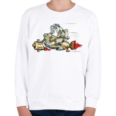 PRINTFASHION Űrhajós a motoron - Gyerek pulóver - Fehér