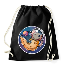 PRINTFASHION Űrhajós axolotl - Sportzsák, Tornazsák - Fekete tornazsák