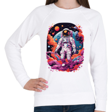 PRINTFASHION Űrhajós az űrben - Női pulóver - Fehér