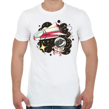 PRINTFASHION Űrhajós cica - Férfi póló - Fehér férfi póló