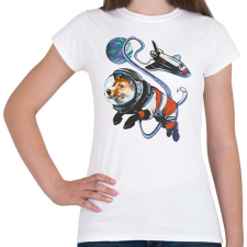 PRINTFASHION Űrhajós corgi - Női póló - Fehér női póló