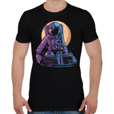 PRINTFASHION Űrhajós DJ - Férfi póló - Fekete férfi póló