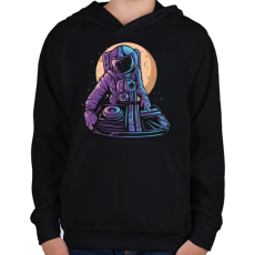 PRINTFASHION Űrhajós DJ - Gyerek kapucnis pulóver - Fekete