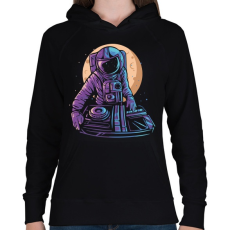 PRINTFASHION Űrhajós DJ - Női kapucnis pulóver - Fekete