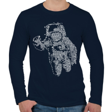 PRINTFASHION Űrhajós - Férfi hosszú ujjú póló - Sötétkék férfi póló