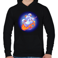 PRINTFASHION űrhajós - Férfi kapucnis pulóver - Fekete