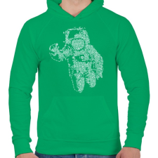 PRINTFASHION Űrhajós - Férfi kapucnis pulóver - Zöld férfi pulóver, kardigán