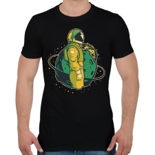 PRINTFASHION Űrhajós - Férfi póló - Fekete férfi póló