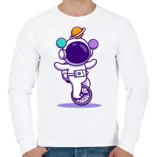 PRINTFASHION Űrhajós  - Férfi pulóver - Fehér férfi pulóver, kardigán