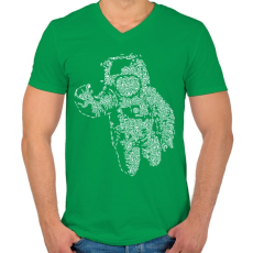 PRINTFASHION Űrhajós - Férfi V-nyakú póló - Zöld