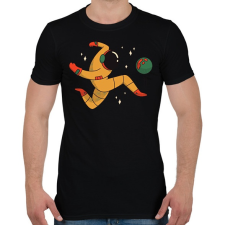 PRINTFASHION Űrhajós focista - Férfi póló - Fekete férfi póló