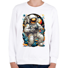 PRINTFASHION Űrhajós gamer - Gyerek pulóver - Fehér