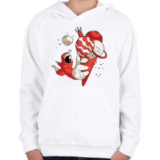 PRINTFASHION Űrhajós jégkrém - Gyerek kapucnis pulóver - Fehér