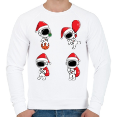 PRINTFASHION Űrhajós karácsonya - Férfi pulóver - Fehér