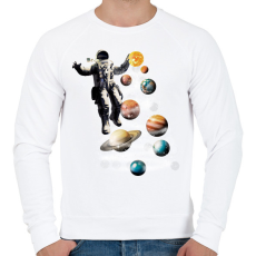 PRINTFASHION Űrhajós karácsonyfa - Férfi pulóver - Fehér