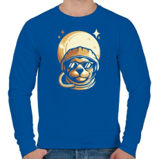 PRINTFASHION Űrhajós kutya - Férfi pulóver - Királykék