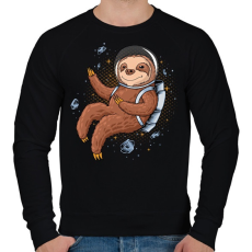 PRINTFASHION Űrhajós lajhár - Férfi pulóver - Fekete
