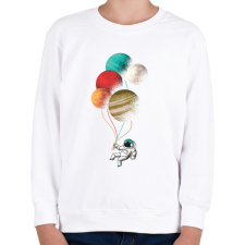 PRINTFASHION Űrhajós lufikkal - Gyerek pulóver - Fehér gyerek pulóver, kardigán