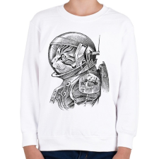 PRINTFASHION Űrhajós macska - Gyerek pulóver - Fehér gyerek pulóver, kardigán