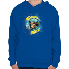 PRINTFASHION Űrhajós majom - Gyerek kapucnis pulóver - Királykék