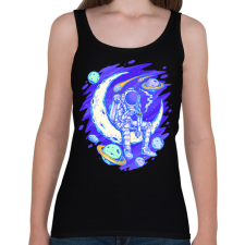 PRINTFASHION űrhajós - Női atléta - Fekete női trikó