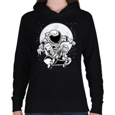 PRINTFASHION űrhajós - Női kapucnis pulóver - Fekete női pulóver, kardigán