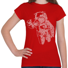 PRINTFASHION Űrhajós - Női póló - Piros női póló