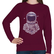PRINTFASHION Űrhajós - Női pulóver - Bordó