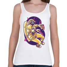 PRINTFASHION Űrhajós pizzával - Női atléta - Fehér női trikó