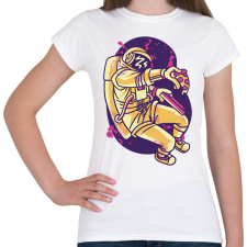 PRINTFASHION Űrhajós pizzával - Női póló - Fehér női póló