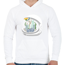 PRINTFASHION Űrhajós sisak - Férfi kapucnis pulóver - Fehér női pulóver, kardigán