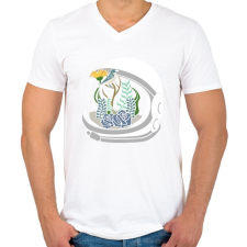 PRINTFASHION Űrhajós sisak - Férfi V-nyakú póló - Fehér férfi póló