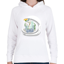 PRINTFASHION Űrhajós sisak - Női kapucnis pulóver - Fehér női pulóver, kardigán