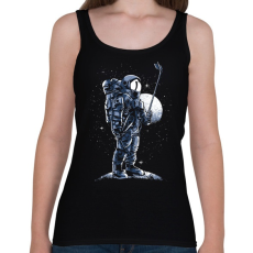 PRINTFASHION Űrhajós szelfi - Női atléta - Fekete