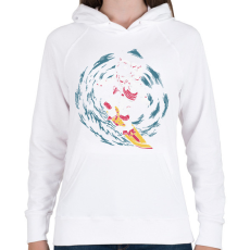 PRINTFASHION Űrhajós szörf - Női kapucnis pulóver - Fehér