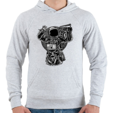 PRINTFASHION Űrhajós zenegép - Férfi kapucnis pulóver - Sport szürke férfi pulóver, kardigán