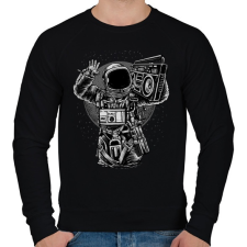 PRINTFASHION Űrhajós zenegép - Férfi pulóver - Fekete férfi pulóver, kardigán