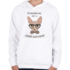 PRINTFASHION Úri macskám van 2  - Gyerek kapucnis pulóver - Fehér gyerek pulóver, kardigán