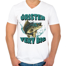 PRINTFASHION Úristen very big - Férfi V-nyakú póló - Fehér férfi póló