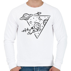 PRINTFASHION Űrkutya - Férfi pulóver - Fehér