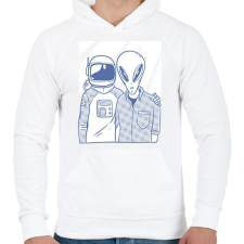 PRINTFASHION Űrlény és Űrhajós - Férfi kapucnis pulóver - Fehér női pulóver, kardigán