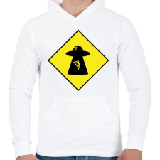 PRINTFASHION Űrlény - Férfi kapucnis pulóver - Fehér férfi pulóver, kardigán