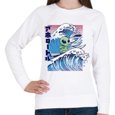 PRINTFASHION Űrlény szörf - Női pulóver - Fehér női pulóver, kardigán