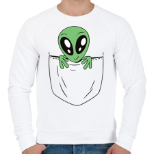 PRINTFASHION Űrlény zsebminta - Férfi pulóver - Fehér férfi pulóver, kardigán