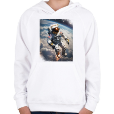 PRINTFASHION Űrséta - Gyerek kapucnis pulóver - Fehér gyerek pulóver, kardigán