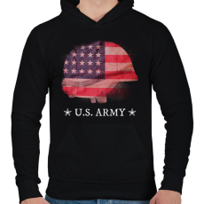 PRINTFASHION US ARMY - Férfi kapucnis pulóver - Fekete