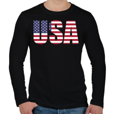 PRINTFASHION USA - Férfi hosszú ujjú póló - Fekete férfi póló