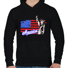 PRINTFASHION usa liberty - Férfi kapucnis pulóver - Fekete