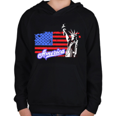 PRINTFASHION usa liberty - Gyerek kapucnis pulóver - Fekete